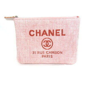 Chanel Clutch Bag eauville Straw Pink Pouch